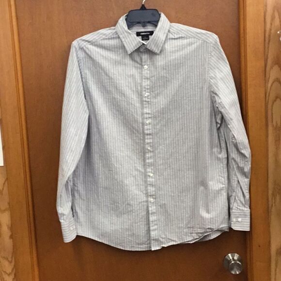 Lg claiborne gray white dress shirt - Picture 1 of 3